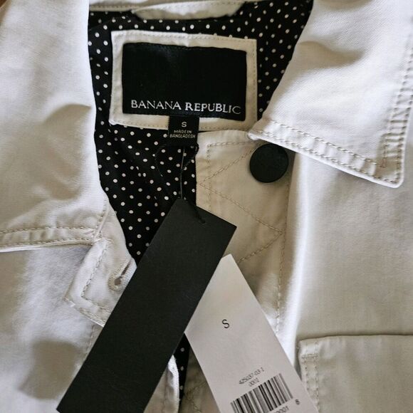 Banana Republic Womens Small Cream Utility Jacket Workwear Safari Core Layer New - Picture 7 of 8